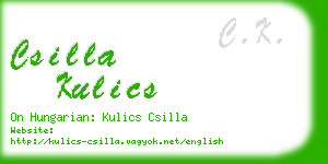 csilla kulics business card